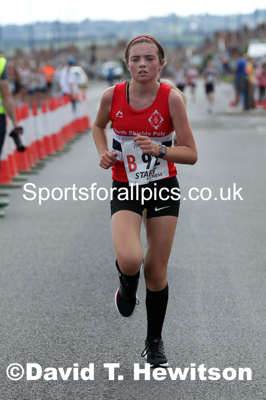 Girls under-15s 2021 Northern 6 and 4 Stage and Young Athletes Road Relays, Redcar. Photo: David T. Hewitson/Sports for All Pics